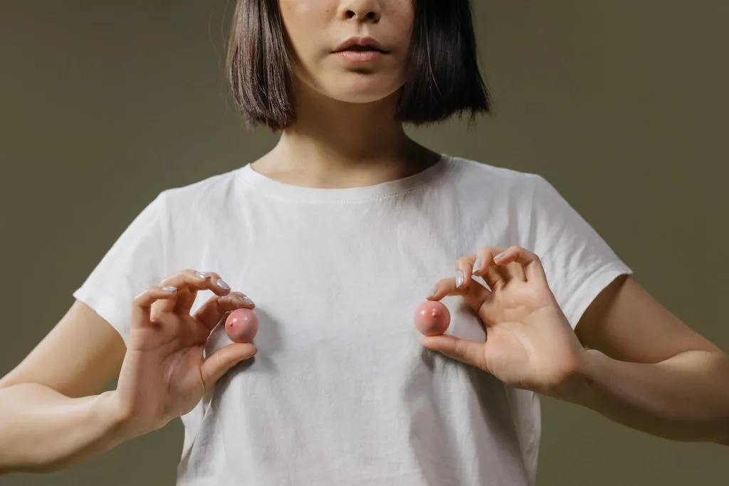 Woman in White Crew Neck Shirt